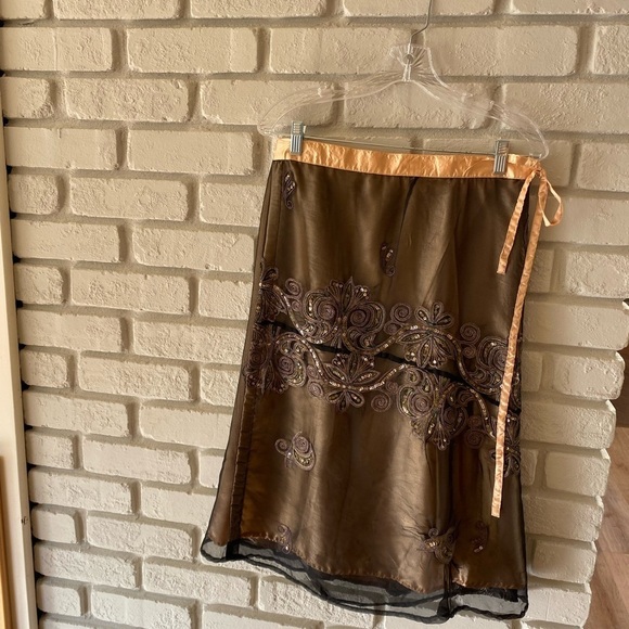 Lotus Creations Adjustable Wrap Skirt, Brown M #043 - Picture 1 of 11